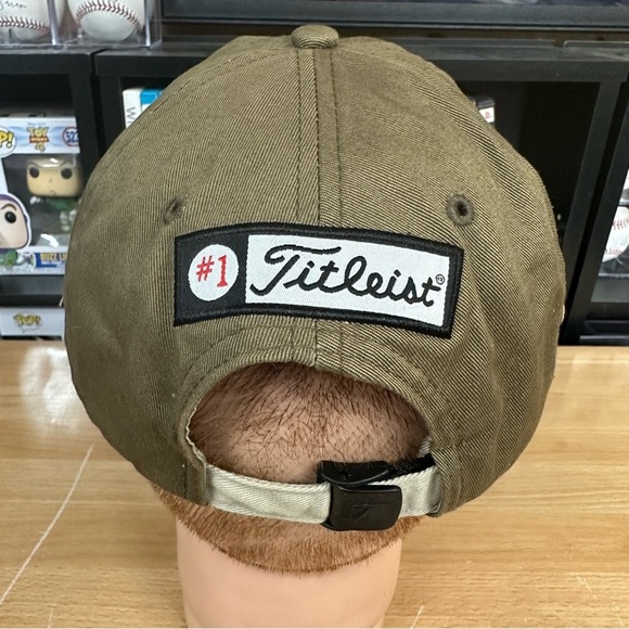 Titleist Golf Baseball Cap FJ Strapback Olive Green Canvas Embroidered Hat - Picture 4 of 6